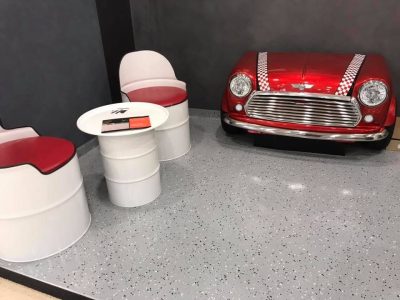Sol de garage en résine pailletée