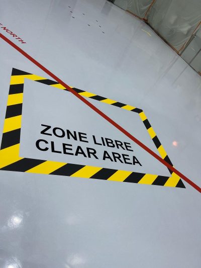 Marquage de sécurité sur sol antistatique